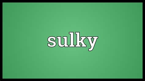 Sulky Meaning - YouTube