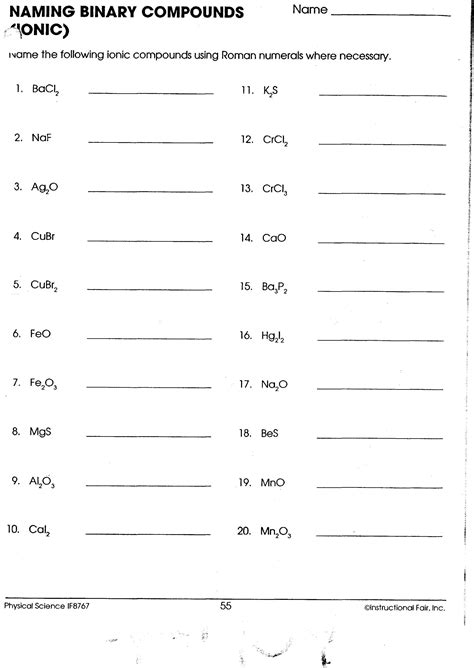 Ionic Compound Worksheet Answers - Printable Word Searches