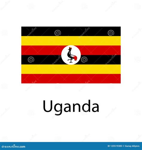 Flag of Uganda with Name Icon. Official Colors and Proportion Correctly ...