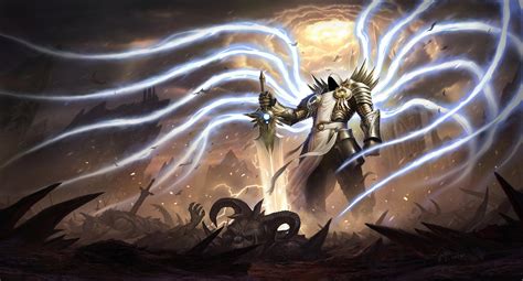 #795397 4K, Tyrael, Heroes of the Storm, Magic, Warriors, Armor, Swords ...