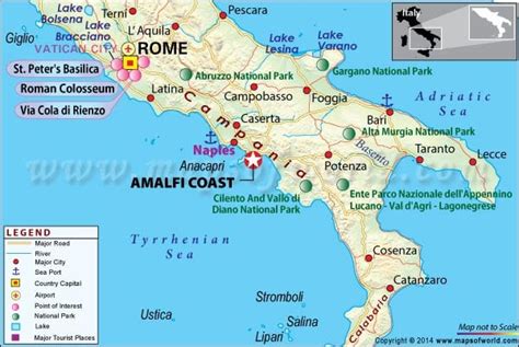 Amalfi Coast Travel Information - Map, Location, Facts, Weather, Tours