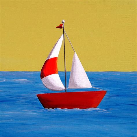 Lil Sailboat Painting | Folk Art - Naive Art | Pinterest | Sailboat ...