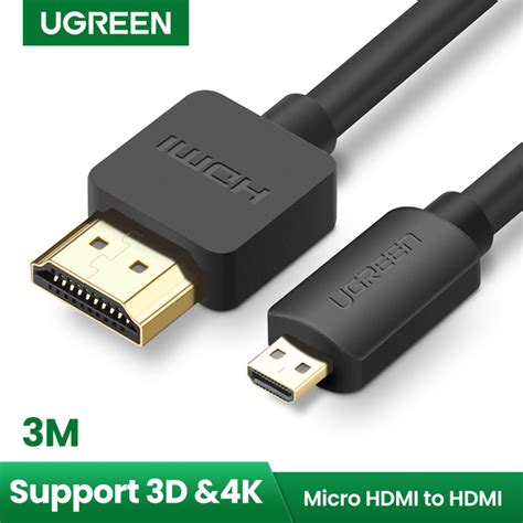 UGREEN 3 Meter Micro HDMI to HDMI 2.0 Cable for GoPro 2m 3m 3D 4K Male ...