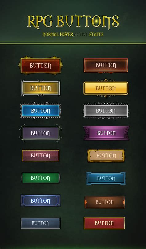 RPG Buttons 2.0 by VengeanceMK1.deviantart.com on @DeviantArt | Rpg