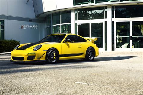 Speed Yellow Porsche 911 GT3 With Satin Black Strasse Wheels - GTspirit