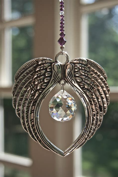 Crystal Suncatcher ANGEL WINGS w/ Clear or AB Swarovski