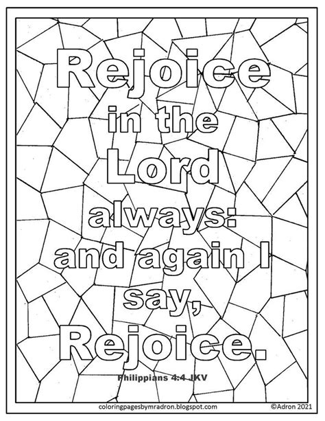 Rejoice In The Lord Coloring Page - CarterropSalazar