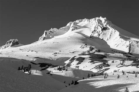 Top of MT Hood in Black and White Photograph by John McGraw - Fine Art ...