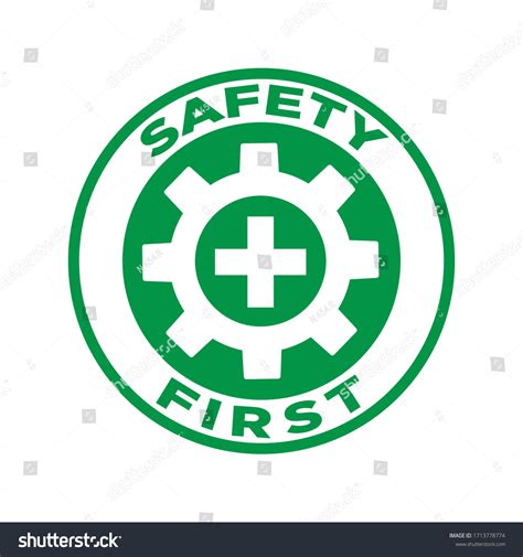 Vektor Stok Safety First Sign Symbol Logo Vector (Tanpa Royalti ...