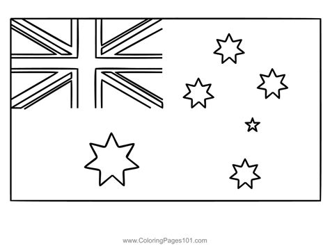 Flag Of Australia Coloring Page for Kids - Free Australia Printable ...