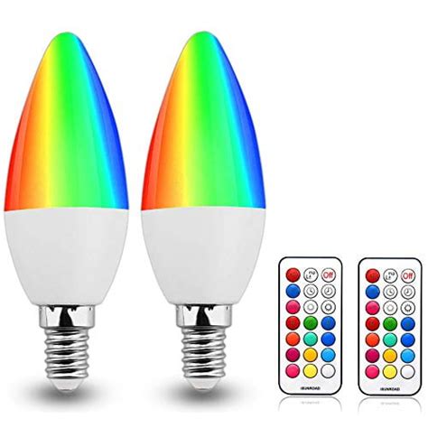 RGB E12 Light Bulb Candelabra LED Bulbs Dimmable 3W RGBW E12 Color ...