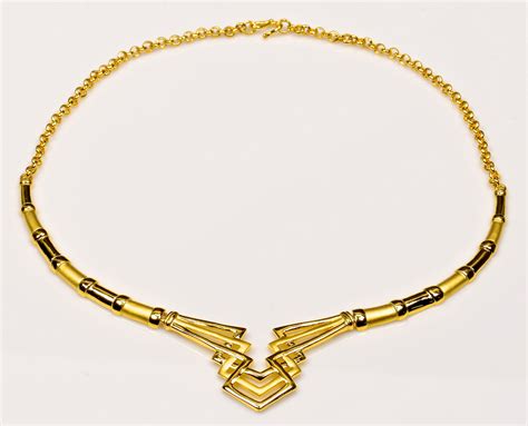 Lot 74: Chinese Modern 24K Gold Necklace | Case Auctions