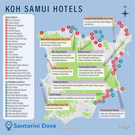 KOH SAMUI HOTEL MAP - Best Beaches, Resorts, & Places to Stay