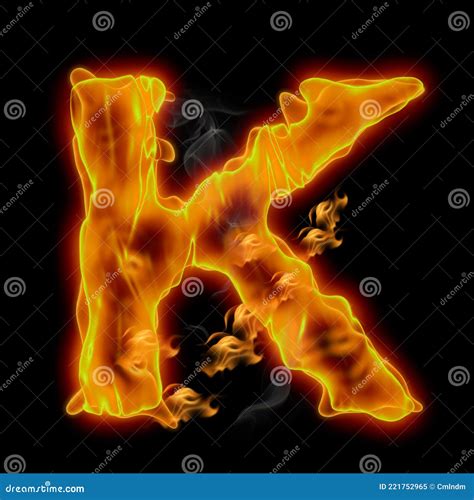 K - Letter of the Alphabet Made of Fire Stock Illustration ...