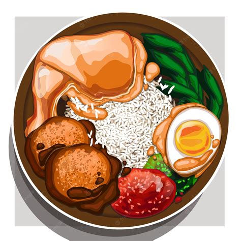 Premium Vector | Nasi padang (indonesian food)