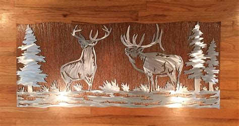 Elk artwork. Metal wall art, Nature scene, Wildlife, Forest, Bear ...