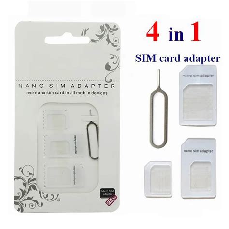 4 In 1 Nano SIM card to Micro SIM Nano Micro to mini sim adapter for ...