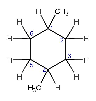 Draw the structure of the cycloalkane: 1,4-dimethylcyclohexa | Quizlet