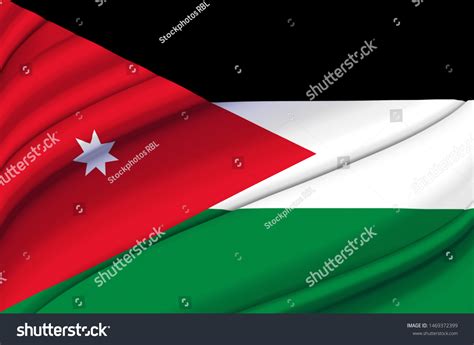 Jordan Waving Flag Illustration Countries Asia Stock Illustration ...