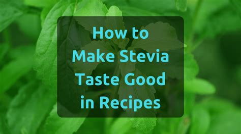 How to Make Stevia Taste Good in Recipes - Christina Najjar Acupuncture PC