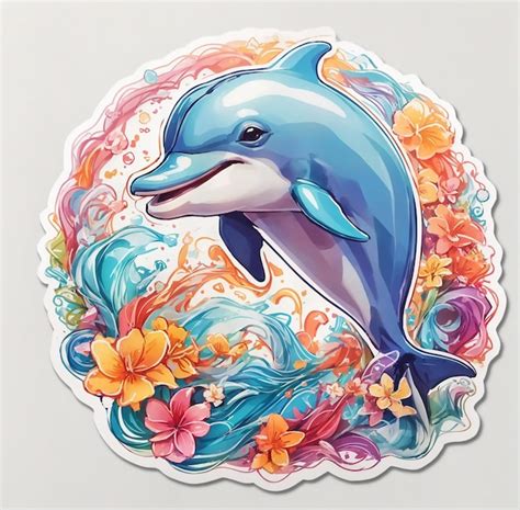 Premium AI Image | Cute Dolphin sticker