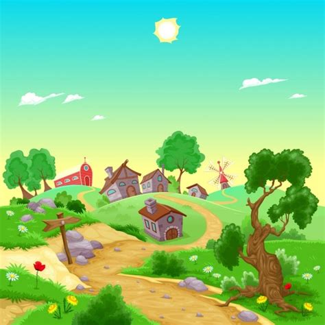 Cartoon Village Background Images - Free Download on Freepik