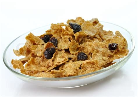 Bran and raisin cereal in a bowl | Stock image | Colourbox