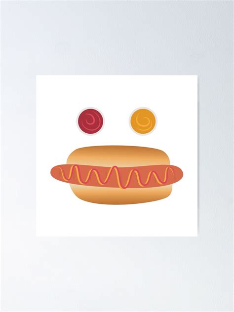 "Hot Dog Emoji" Poster by themoodydecor | Redbubble