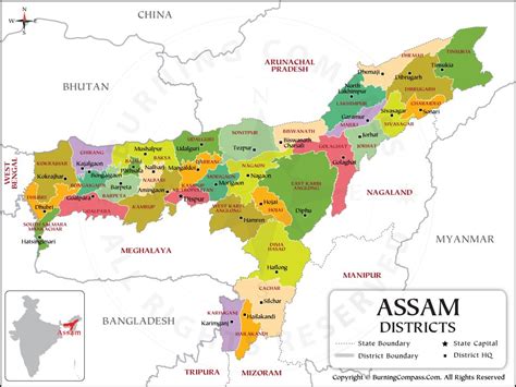 Assam Map, Assam District Map, Assam State Political Map