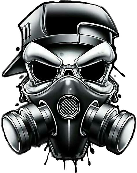 Drawn Gas Mask Gangster Gas Mask Skull Drawing Transparent Cartoon ...