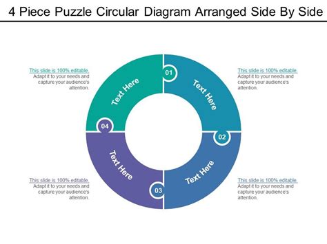 4 Piece Puzzle Circular Diagram Arranged Side By Side | Presentation ...