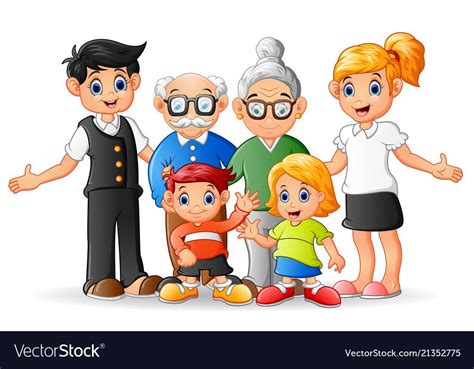 vector illustration of Happy cartoon family. Download a Free Preview or ...