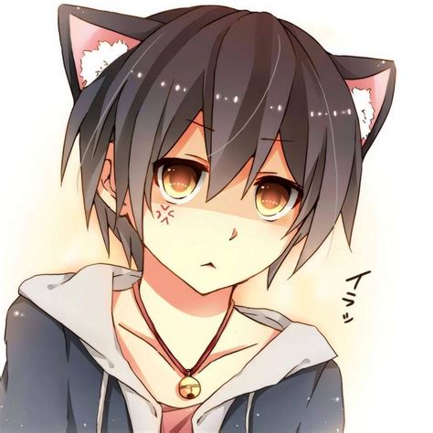 Cute Anime Cat Boy Black Hair