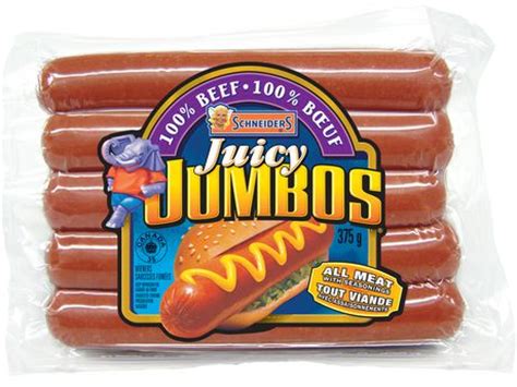 Schneiders® Juicy Jumbo 100% Beef Wieners 375g | Walmart.ca