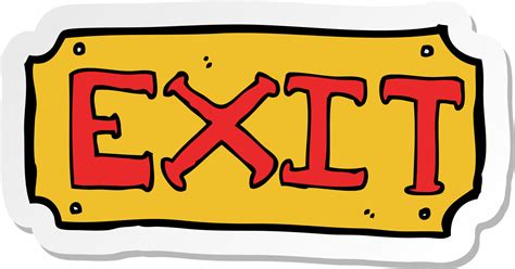 sticker of a cartoon exit sign 8443236 Vector Art at Vecteezy