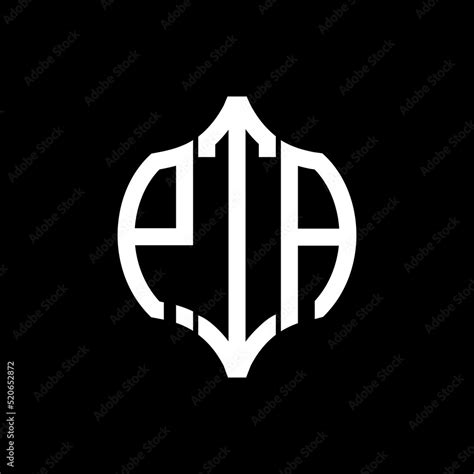 PTA letter logo. PTA best black background vector image. PTA Monogram ...