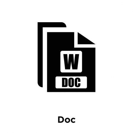 Doc Icon Vector Isolated White Background Logo Concept Doc Sign - Stock ...