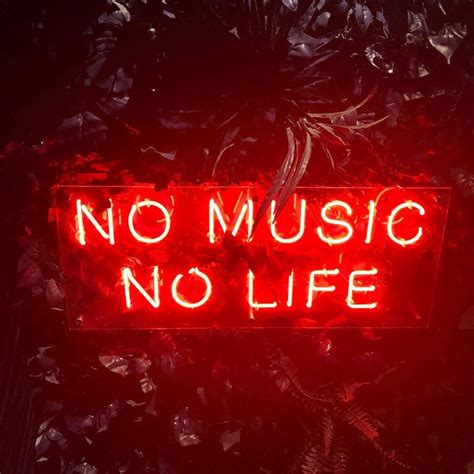 No Music No Life | Red aesthetic, Neon signs quotes, Neon aesthetic