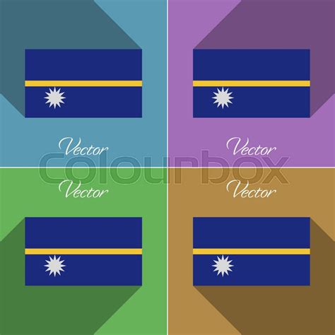 Flags of Nauru. Set of colors flat ... | Stock vector | Colourbox