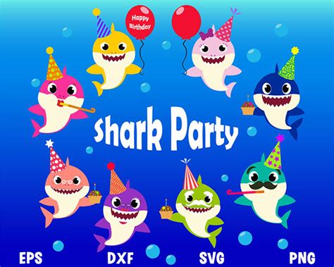 Baby shark svg family shark birthday shirt baby shark party | Etsy