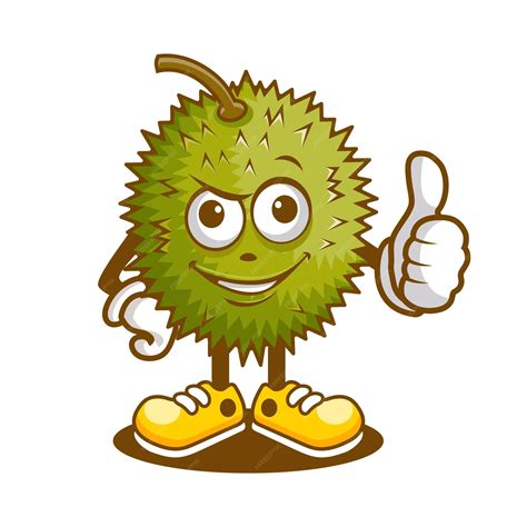 Premium Vector | Cartoon durian character with a thumbs up