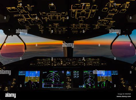 Boeing 787 Cockpit At Night