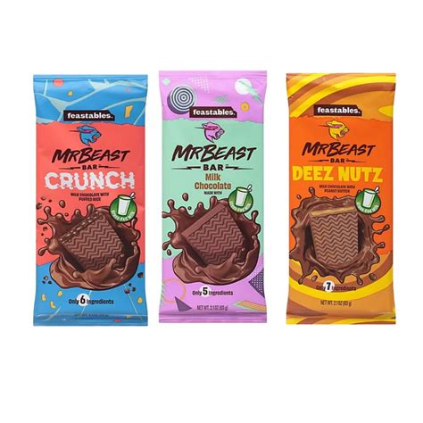 Mr Beast Chocolate Bars – NEW Deez Nuts Butter, New and Milk Chocolate ...