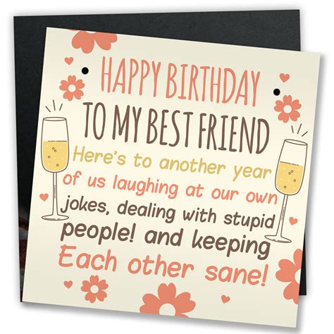 Funny Best Friend Birthday Card Friendship Gifts Sign Birthday Gifts ...