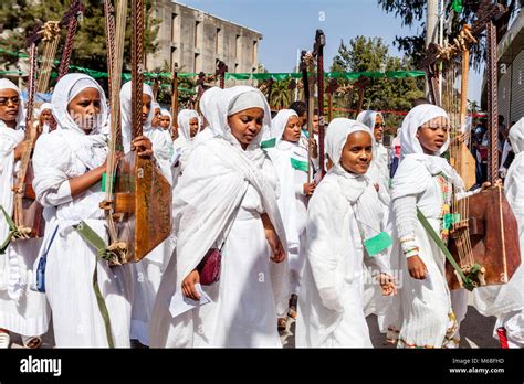 A Street Procession Of Ethiopian Orthodox Christians During The Annual ...