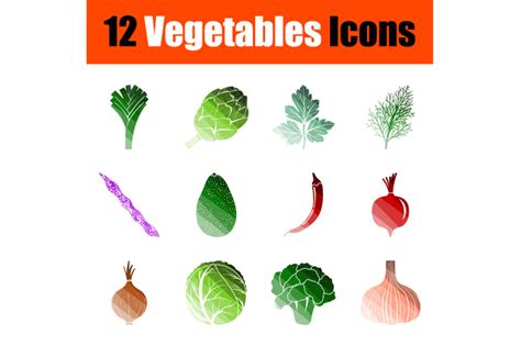 Vegetables Icon Set By Angelp | TheHungryJPEG