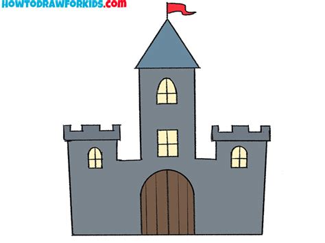 How to Draw an Easy Castle - Easy Drawing Tutorial For Kids