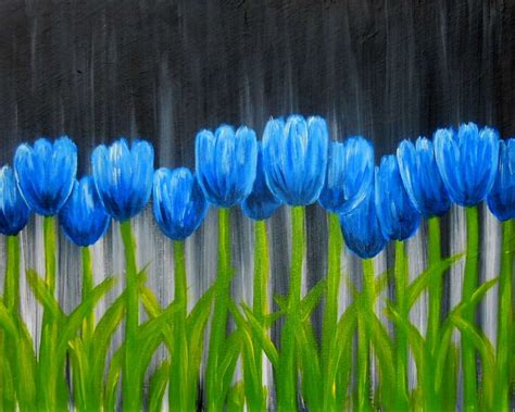 Tulips in Blue - Pinot's Palette Painting