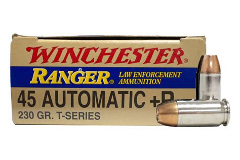 Winchester 45 ACP +P 230 gr JHP Ranger T-Series Police Trade Ammo 50 ...