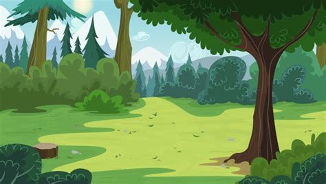 Cartoon Landscape Jungle Background - Forest Background Vector At ...